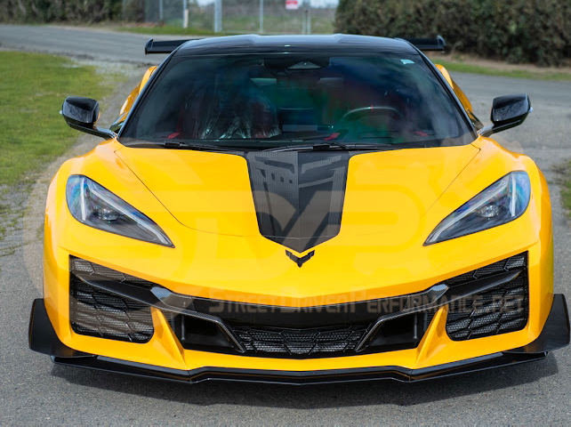 2020-UP CORVETTE C8 BRONZE ACCENT HOOD RACING STRIPE DECAL